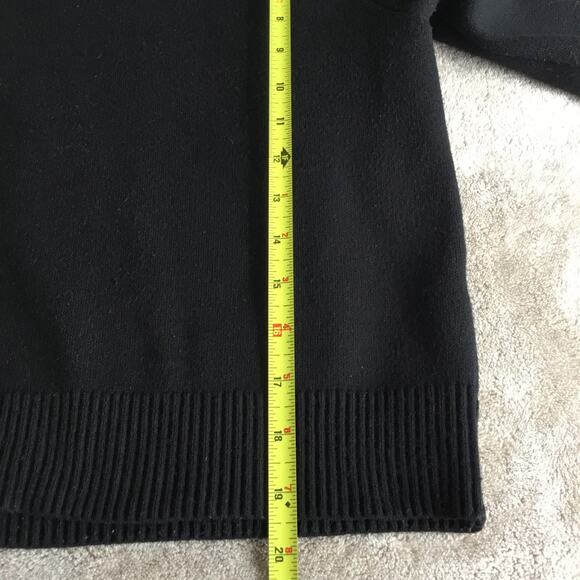 Zara Knit Black Cropped Hoodie Sweatshirt Rhinestone Embellished Sleeves Sz M - Picture 6 of 7